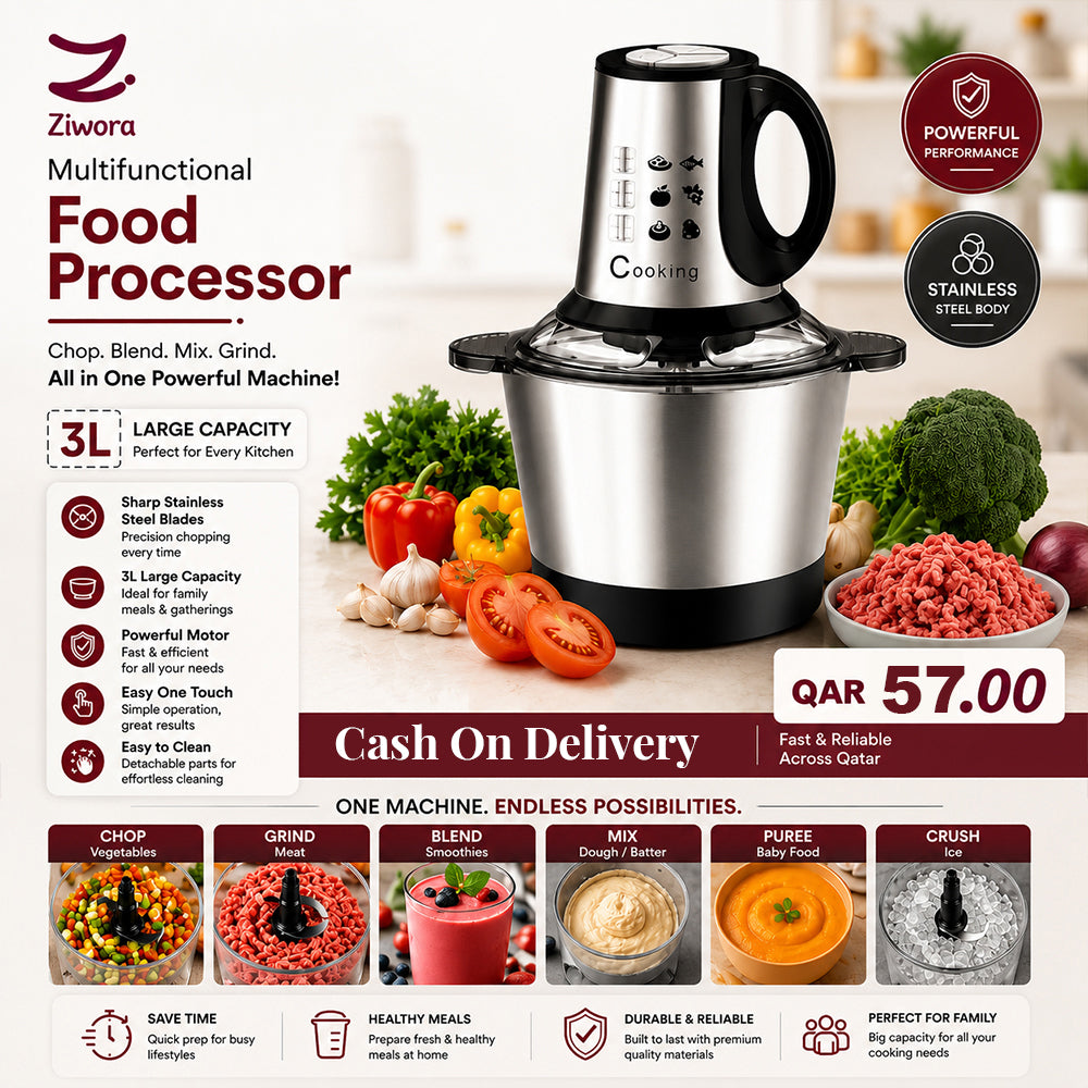 3L Stainless Steel Food Processor