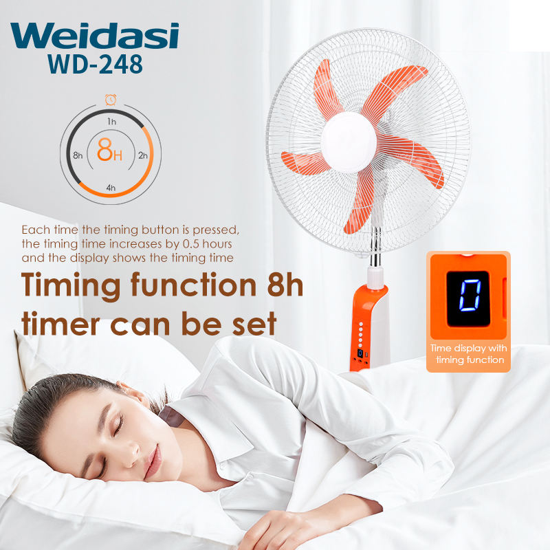 Rechargeable 18-inch Fan Rechargeable Stand Pedestal Fan with LED Light