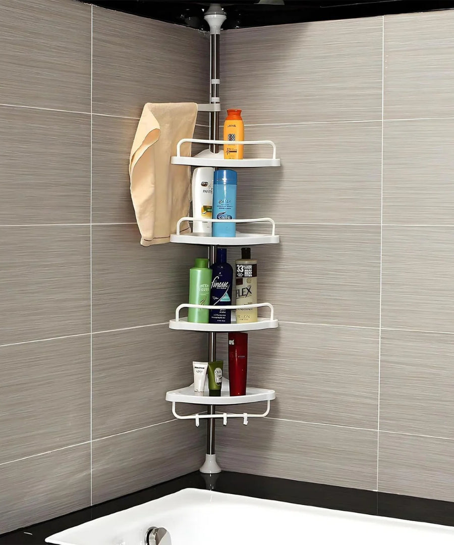 4 Layer Bathroom Corner Telescopic Adjustable Organizer Tower Rack