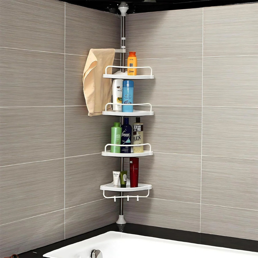 4-Tier Adjustable Bathroom Corner Rack