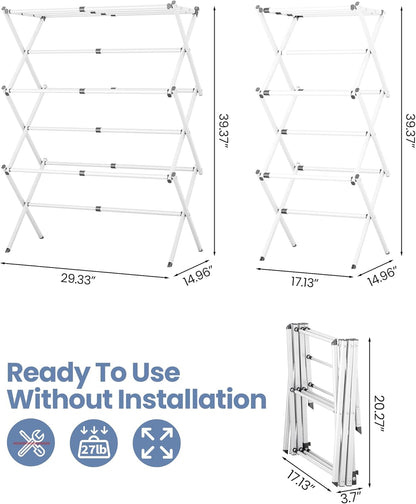 APEXCHASER 3-Tier Clothes Drying Rack