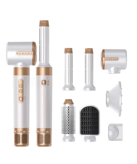 Keratin 3D Pro 8 in 1 white Hair Styler Brush & Hair Dryer, Hair Curler,Hot Air Brush Set,1400 RPM High Speed Multi Styler Hair
