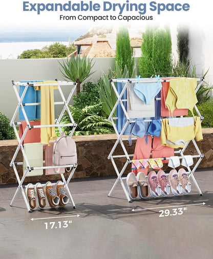 APEXCHASER 3-Tier Clothes Drying Rack