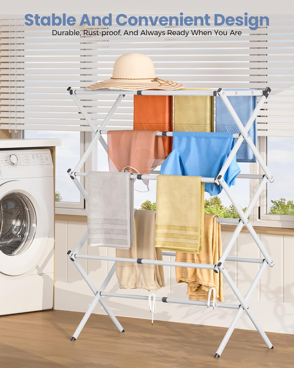 APEXCHASER 3-Tier Clothes Drying Rack