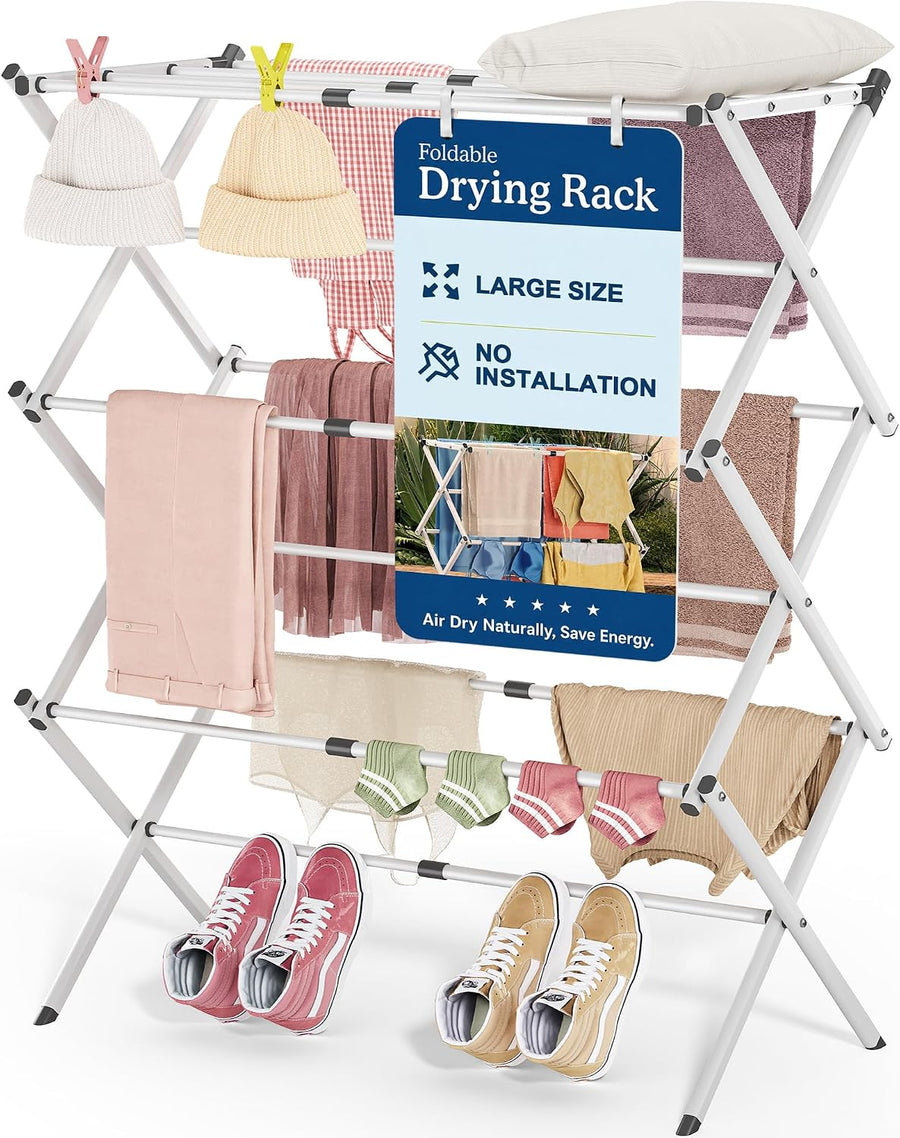 APEXCHASER 3-Tier Clothes Drying Rack