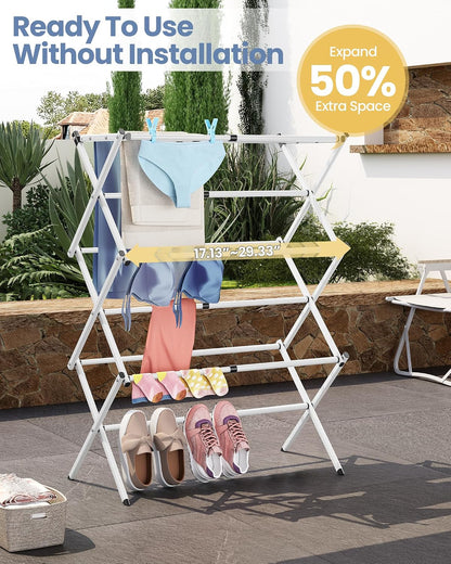 APEXCHASER 3-Tier Clothes Drying Rack