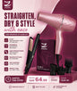 6-in-1 Hair Styling Set for Women – Fast Heating Hair Dryer & Straightener