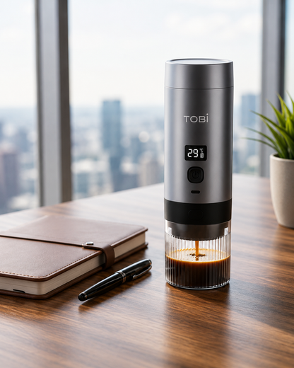 Portable wireless coffee machine 3 in 1 TOBI TB-984, for capsules and ground coffee, 72W