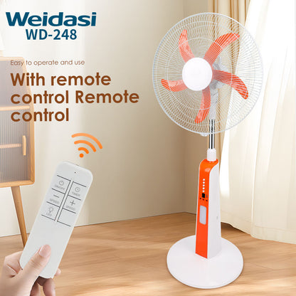 Rechargeable 18-inch Fan Rechargeable Stand Pedestal Fan with LED Light