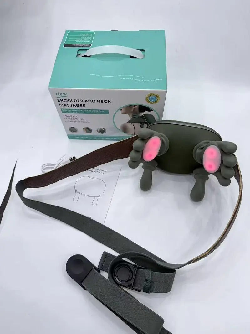 Cordless Hand Shaped Massage Neck & Shoulder Massager with Heating
