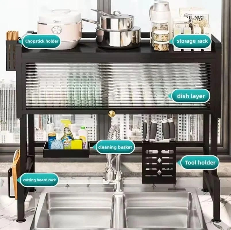 Over The Sink Rack for Kitchen – Multi-Functional Kitchen Storage Organizer