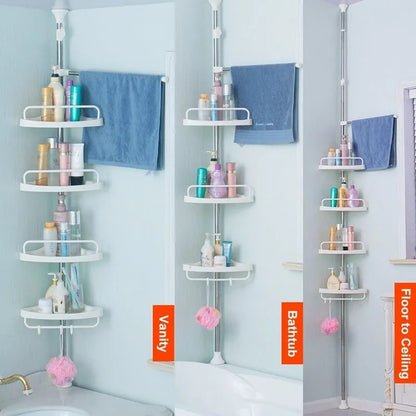 Multi Corner Bathroom Shelf Adjustable Storage Rack