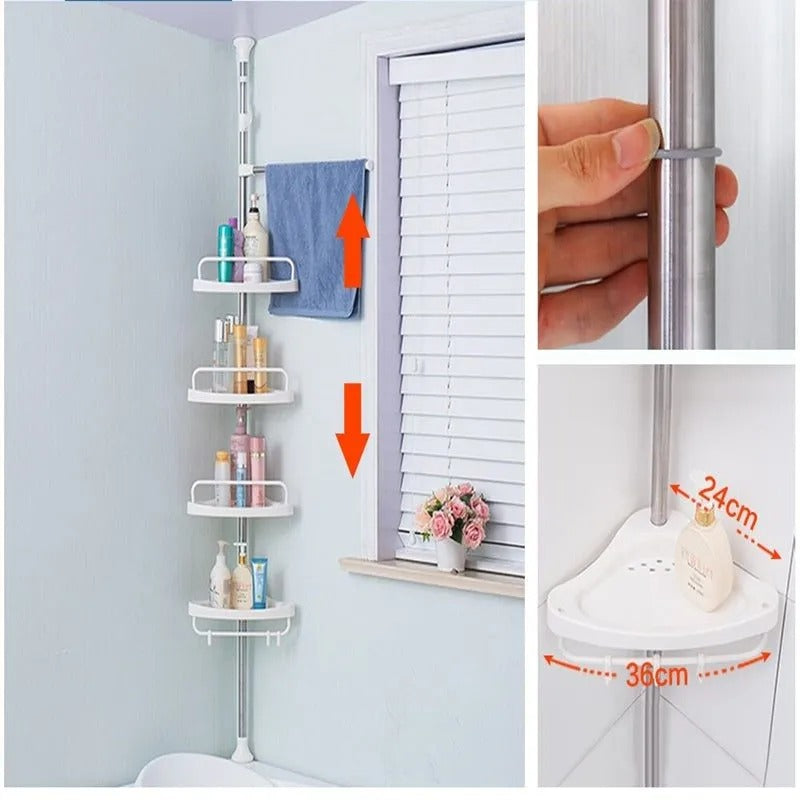 Multi Corner Bathroom Shelf Adjustable Storage Rack