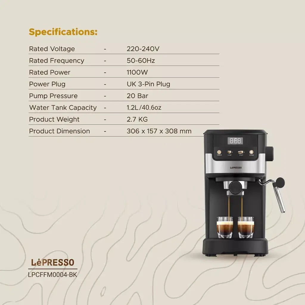 Lepresso Suprema Espresso Machine – Black