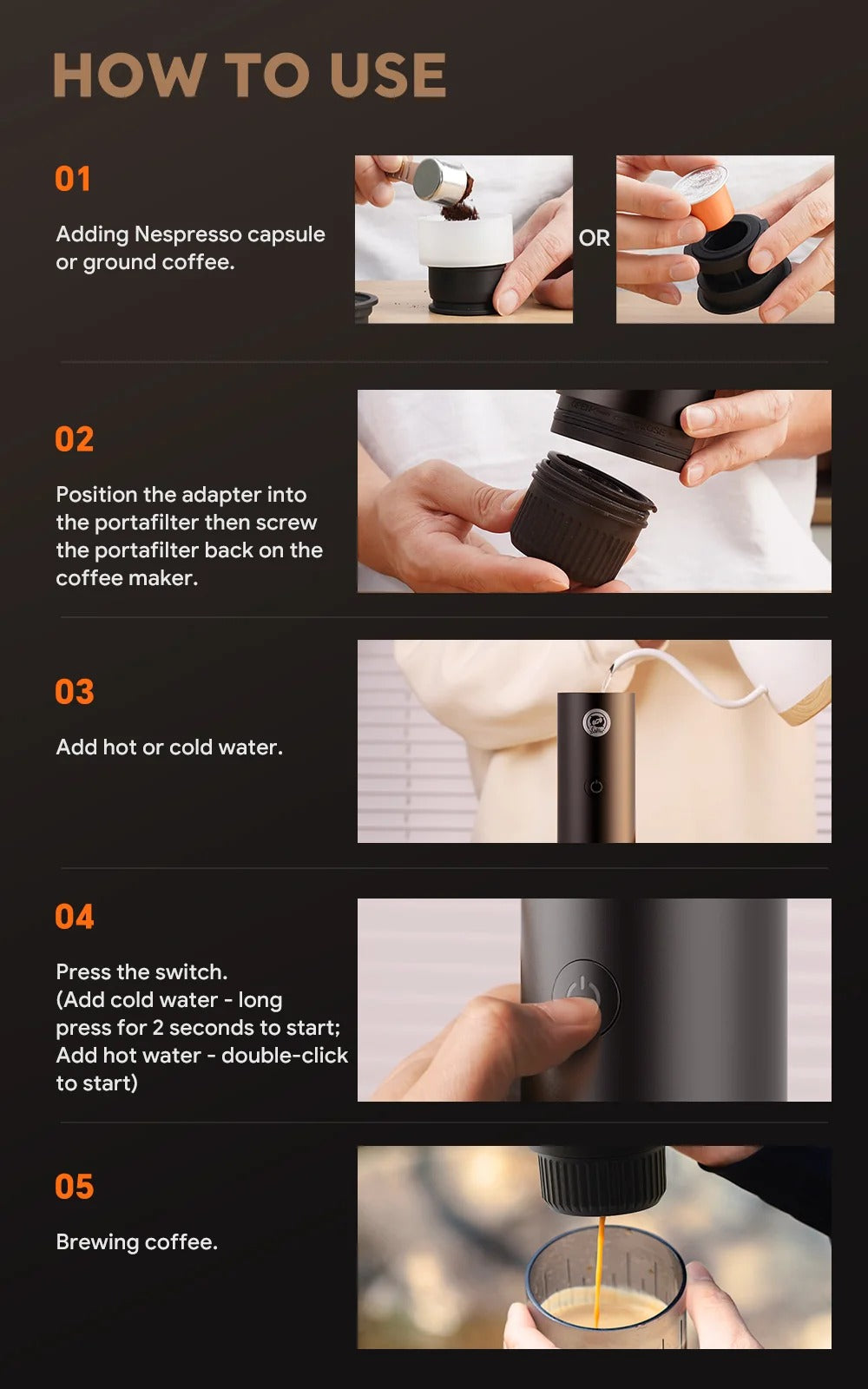 2-in-1 Portable Espresso Machine