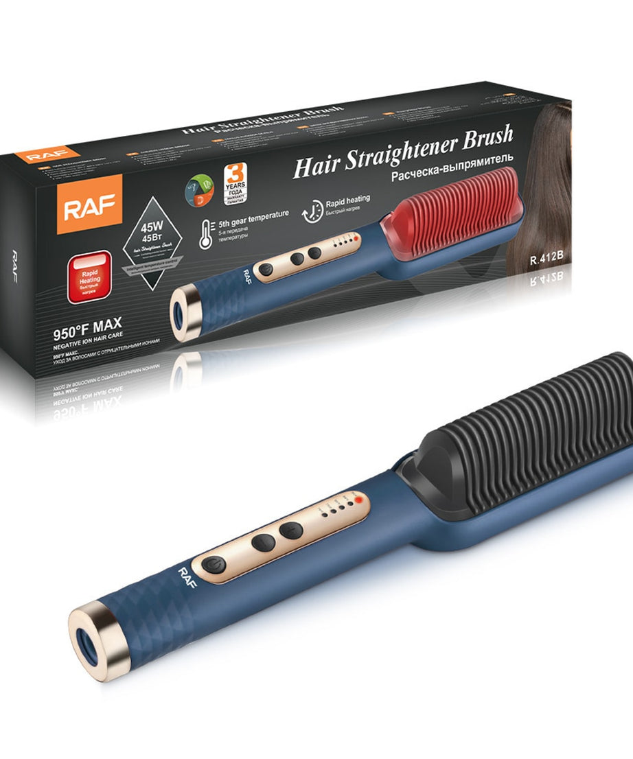 Fast Heating Hair Straightener Brush - Digital Display Comb for Women with 9 Temp Settings, Anti Scald Ceramic Hair Straightener for Thick Hair, 30 Minutes Auto-Off,Green