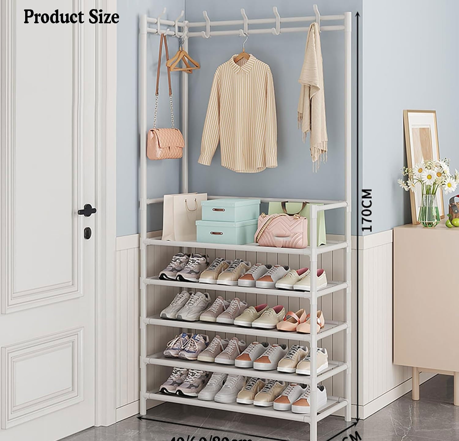 4-Tier Shoe &amp; Clothes Rack