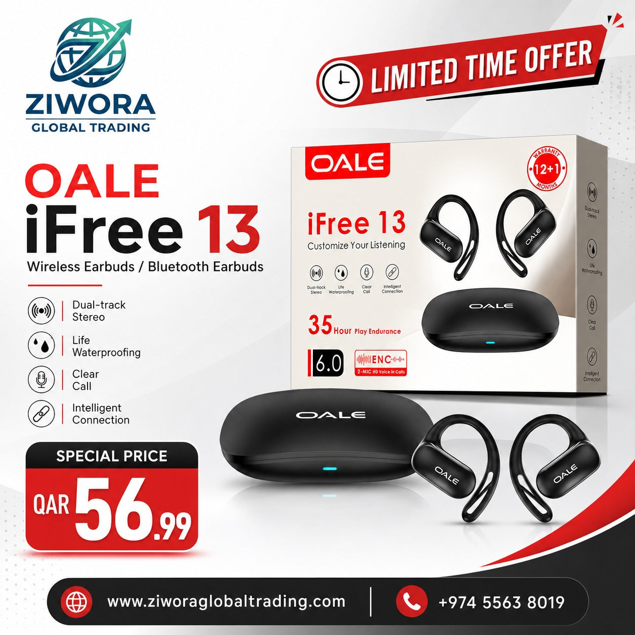 OALE iFree 13 Wireless Bluetooth Earbuds
